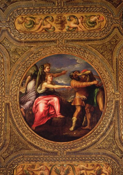 Allegorie von Geschwindigkeit, Mühe und Übung, von der Decke der Bibliothek von Battista Franco